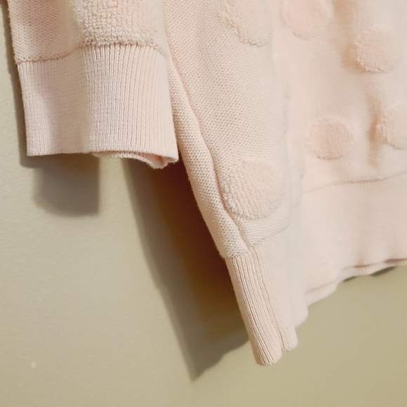 Lord & Taylor | Peach Polka Dot Crewneck Sweater - Picture 6 of 11